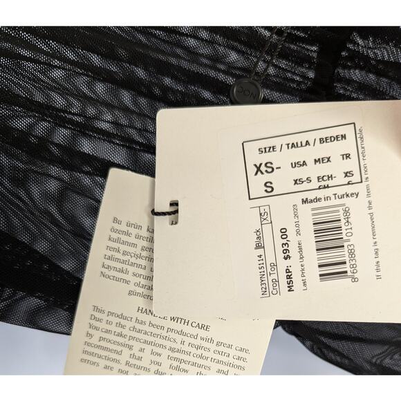 Black Strapless Bustier Corset Tulle Crop Top Nocturne - Picture 10 of 12